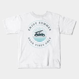 Blue Circle Summer Holidays T-Shirt Design Kids T-Shirt